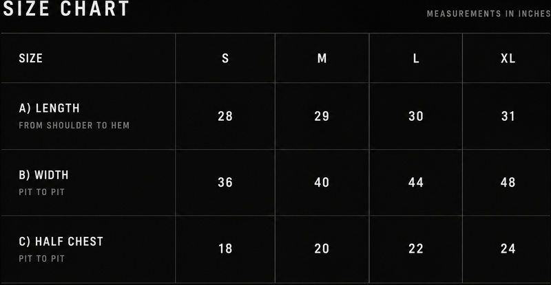 Size chart